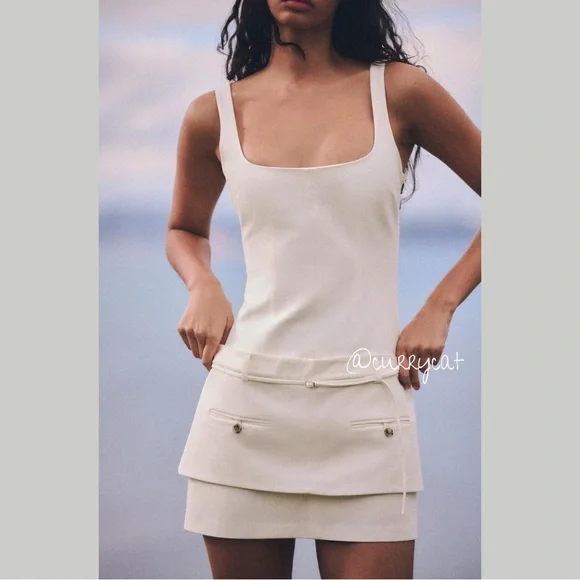 Zara BELTED FITTED DRESS - Picture 1 of 9